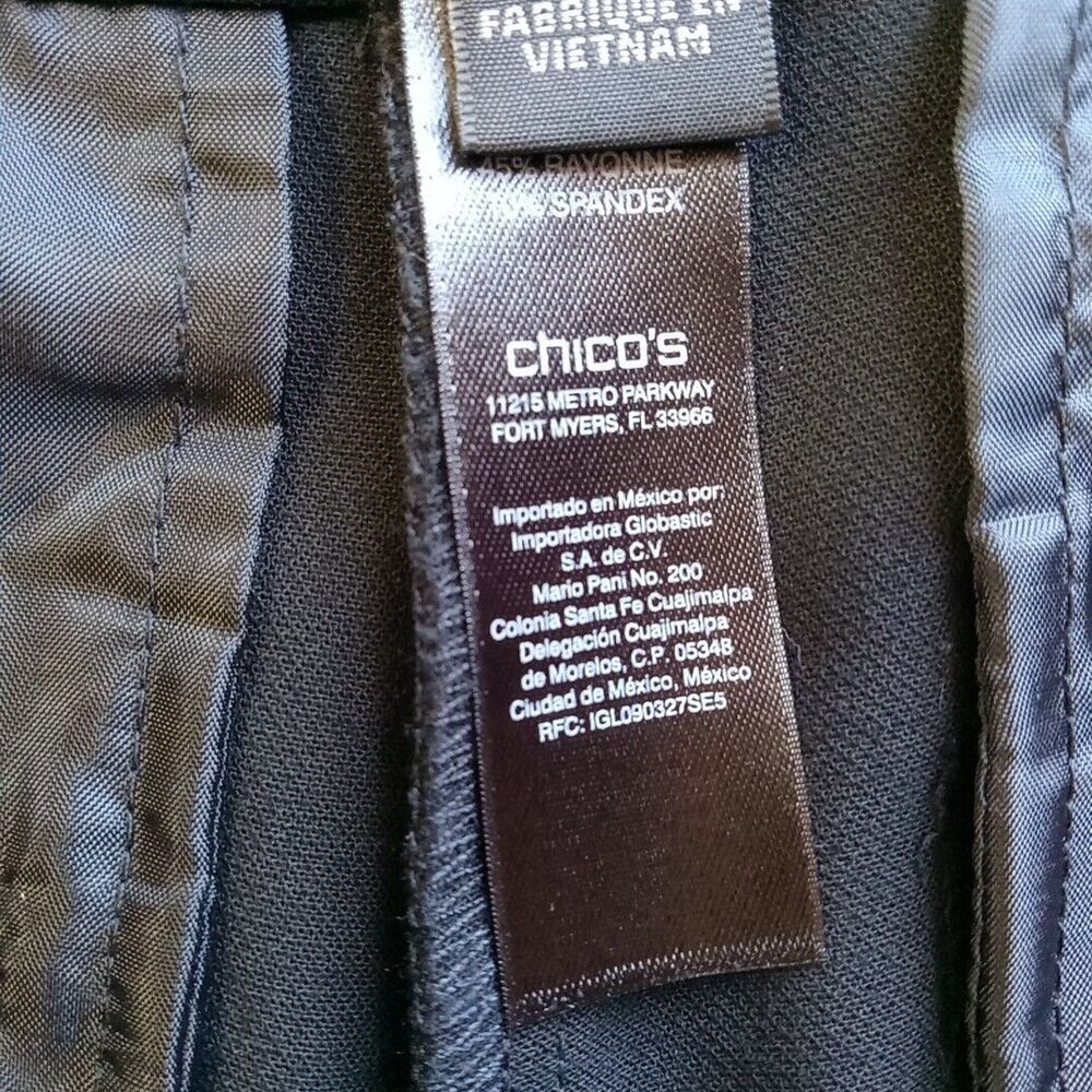 Black Label Chico's Cropped Dress Pants Women's Size 0.5 S/6 Black - Picture 13 of 15